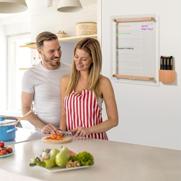 YEOUX Clear Glass Weekly Dry Erase Calendar – 15" x 11" Wall Whiteboard - Picture 6 of 6